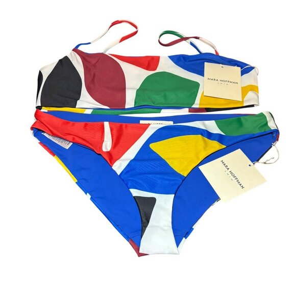 Mara Hoffman Sia Top Sz XL & Zoa Bottom Sz L Cream Multi - Picture 6 of 12